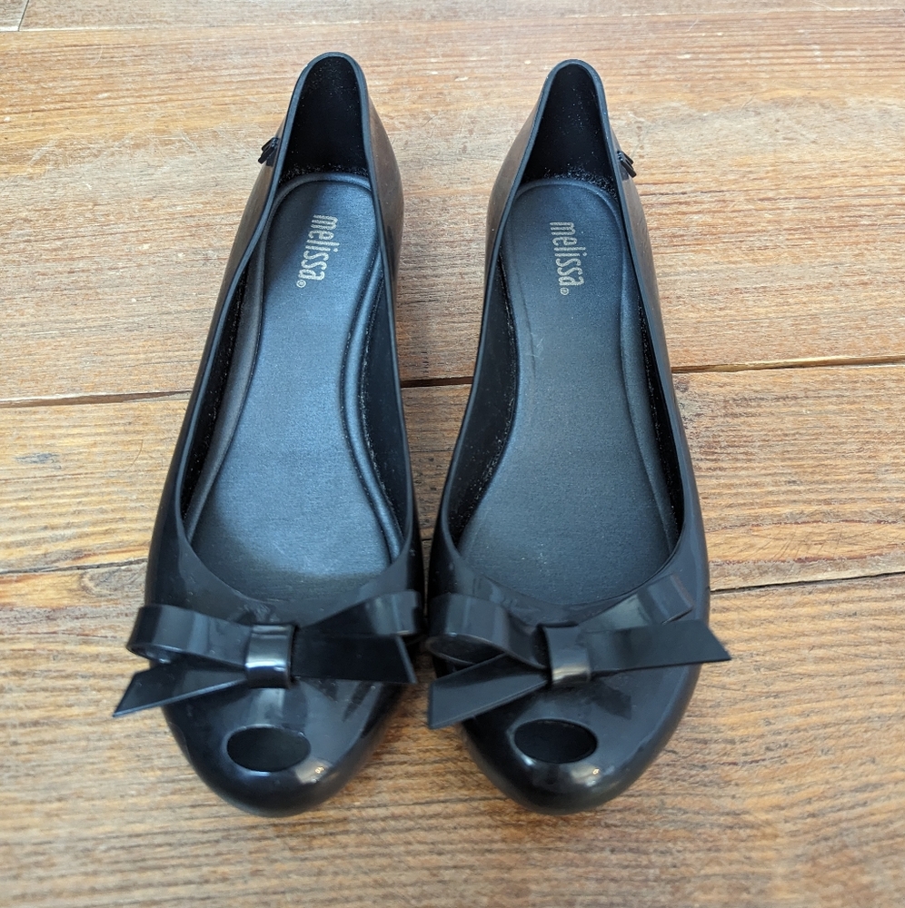 Melissa ultra bow ballet flats size 5 in black